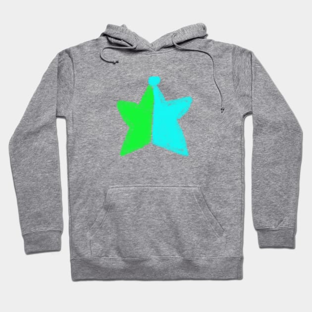 green blue star watercolor design Hoodie by Artistic_st